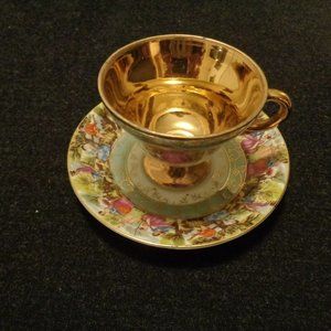 GILTY PLEASURE ROYAL CROWN JAPAN GILT ROMANCE CUP & SAUCER